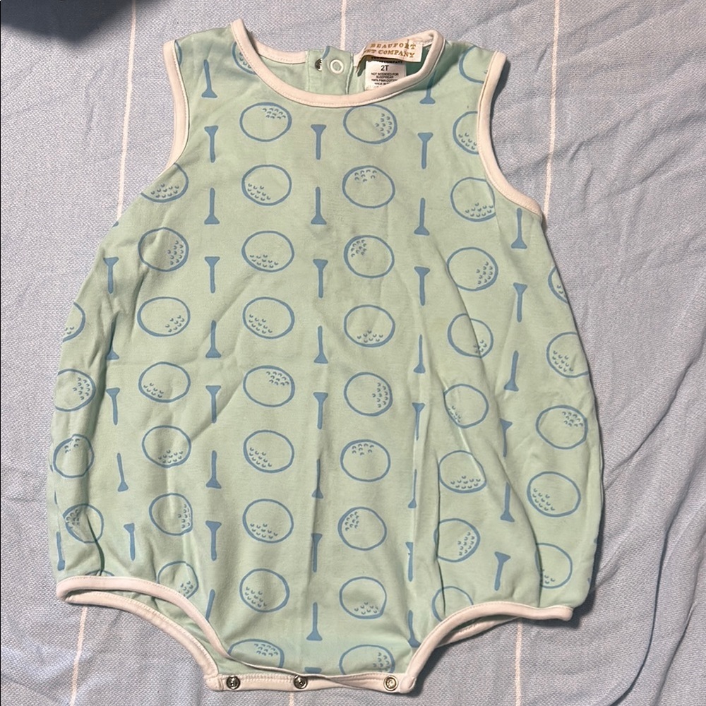 The Beaufort Bonnet Company Blue Golf Print Bodysuit